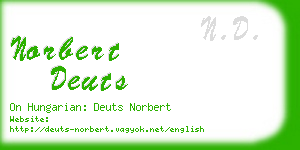 norbert deuts business card